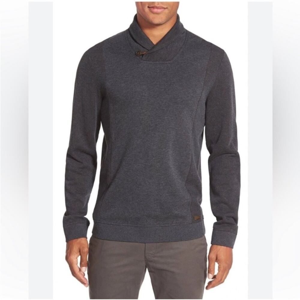 Ted Baker Vernila Cowl Sweater Pullover Shawl Sweatshirt Grey Button 3 Medium